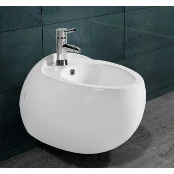 Bidet BESTECO Villo Keramická Závěsná Výlevka s Mřížkou, 42x37 cm, Bílá