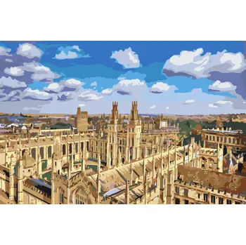 Malování podle čísel - Oxfordská univerzita 2 Velikost: 40x60cm, Rámování: Pouze srolované plátno