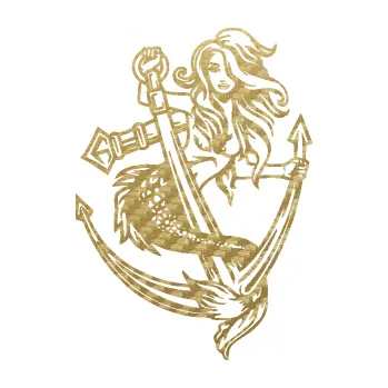 Polep vozidla SAMOLEPKA Mořská panna 003 pravá s kotvou (59 - 3D karbon zlatý) NA AUTO, NÁLEPKA, FÓLIE, POLEP, TUNING, VLASTNÍ TEXT, TISK, AUTOSAMOLEPKY.cz, POLEPY, OBRÁZEK, LOGO, SAMOLEPKY