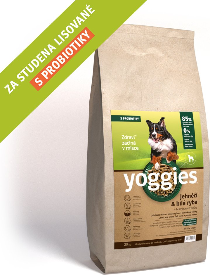 Yoggies jehněčí a bílá ryba 20kg