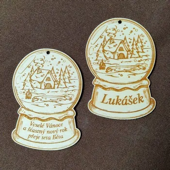 Vánoční dekorace Vánoční dekorace Sněhová koule - Domeček s vlastním jménem nebo nápisem