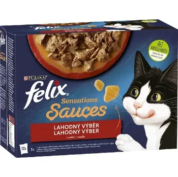 Pro kočku Felix Sensations Sauce krůta, jehněčí 24 x 85 g