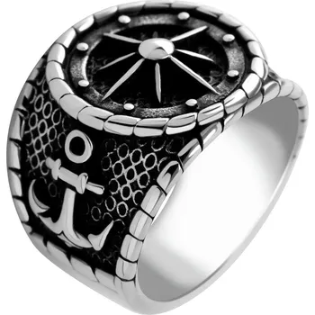 Prsten BRUNOshop.cz Pánský prsten KOTVA A KORMIDLO Velikost: 11 (EU: 64 - 66)