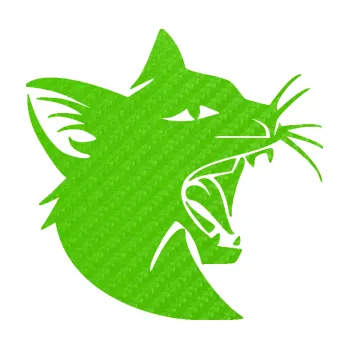 Samolepící dekorace SAMOLEPKA Kočka 029 pravá rozzuřená (58 - 3D karbon zelený kawasaki) NA AUTO, NÁLEPKA, FÓLIE, POLEP, TUNING, VLASTNÍ TEXT, TISK, AUTOSAMOLEPKY.cz, POLEPY, OBRÁZEK, LOGO, SAMOLEPKY