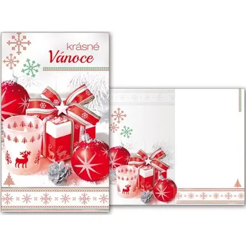 Vánoční blahopřání - V24-357 - Dárek červeno-bílý