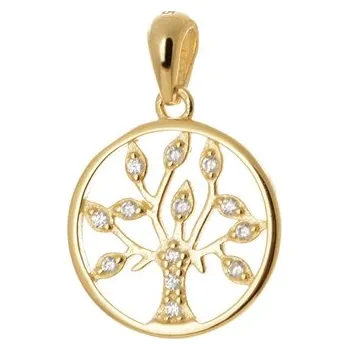 Přívěsek Stříbrný pozlacený přívěšek strom života AGH706-G