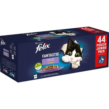 Pro kočku Felix Fantastic masový výběr v želé 44 x 85 g