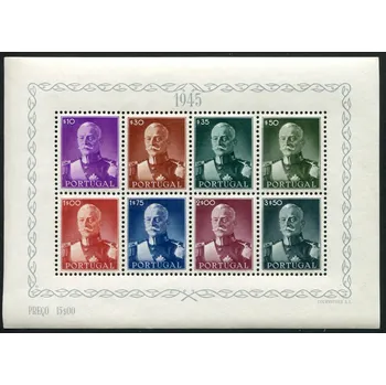 Poštovní známka CTT - Portugal post (1945) MiNr. 681 - 688 ** - Portugalsko - BLOCK 8 - Prezident Carmona
