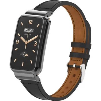 Ostatní příslušenství k chytrým hodinkám eses Kožený řemínek pro Xiaomi Smart Band 7 Pro - Černý