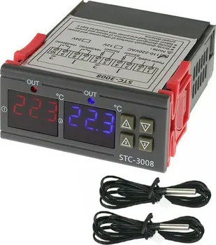 Termostat Digitální duální termostat STC-3008 12 V DC