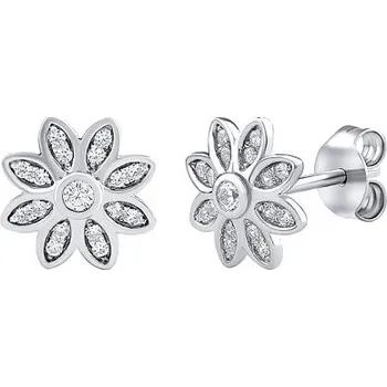 Náušnice Stříbrné náušnice květinky Freya s Brilliance Zirconia DCC1607103EW