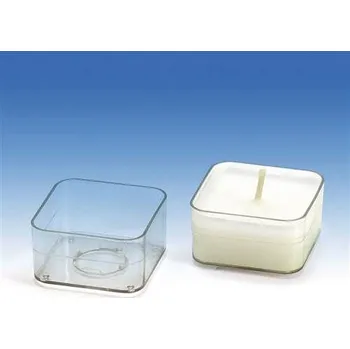 Svícen Plastový kalíšek na čajovou svíčku čtverec