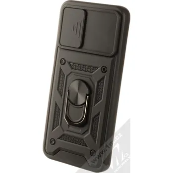 Pouzdro na mobilní telefon 1Mcz Armor CamShield odolný ochranný kryt s držákem na prst pro Samsung Galaxy A03s černá (black)