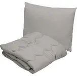 Celoroční přikrývka prošívaná 140 x 200 cm s polštářem 70 x 90 cm COLOR ŠEDÁ, 140x200 / 70x90 cm
