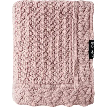 Dětská deka Lullalove dečka z vlny Merino vzor Keksík - Premium Pudrová Růž