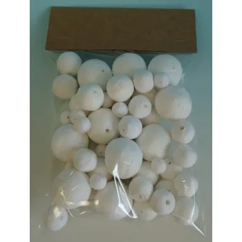 Kuličky z buničiny s dírkou, mix velikostí 12-30 mm, 50 ks