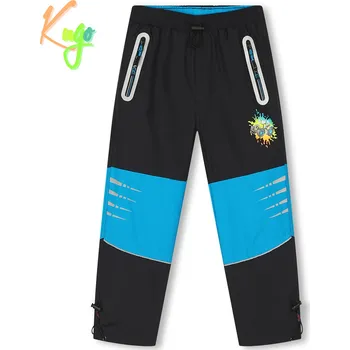 Chlapecké kalhoty Chlapecké šusťákové kalhoty, zateplené - KUGO DK7121, tmavě šedá/ tyrkysová kolena Barva: Šedá tmavě, Velikost: 98