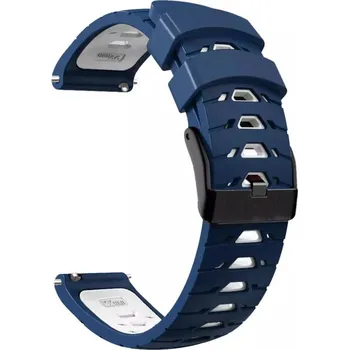 eses Silikonový vzorkovaný řemínek - Tmavě modro bílý, 22 mm