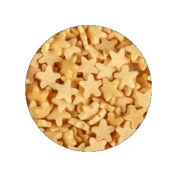 Jedlá dekorace na dort Cukrová dekorace - Hvězdičky zlaté třpytivé 30 g