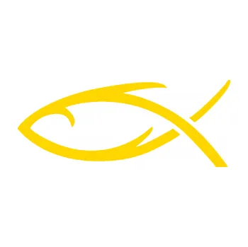 samolepka Jesus rybička 008 (13 - jasně žlutá) SAMOLEPKA NA AUTO, NÁLEPKA, FÓLIE, POLEP, TUNING, VLASTNÍ TEXT, TISK, AUTOSAMOLEPKY.cz, POLEPY, OBRÁZEK, LOGO, 3D STICKERS