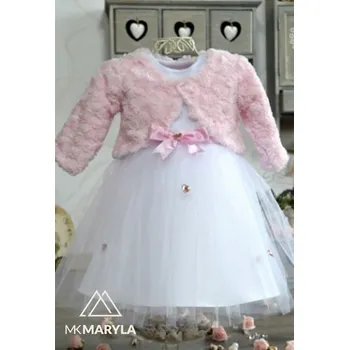 Bolerko Dívčí bolerko růžové kožešinka růžičky ROZ002 (MK29)