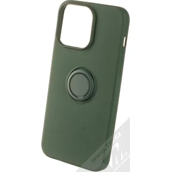 Pouzdro na mobilní telefon 1Mcz Grip Ring ochranný kryt s držákem na prst pro Apple iPhone 14 Pro Max tmavě zelená (forest green)