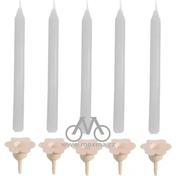 Dortová svíčka Dortové svíčky (15 ks) s držáky - bílá