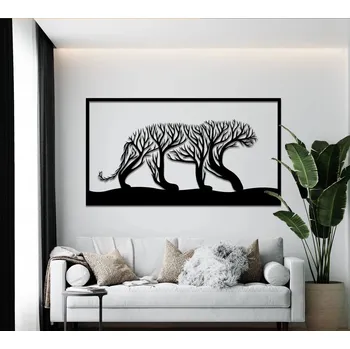 Vsepropejska Strom života puma dekorace na zeď Rozměr (cm): 38 x 20, Dekor: Černá