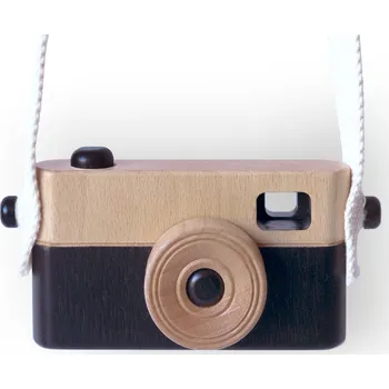 Dřevěná hračka Dětský dřevěný fotoaparát PixFox černý by Craffox