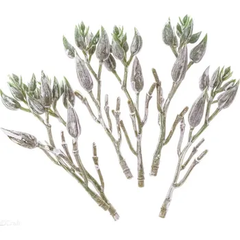 DP Craft Dekorativní listy 6 ks olivové