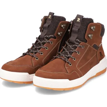 Pánské polobotky RIEKER - REVOLUTION Kotníková pánská kožená obuv U0070-22 Rieker-R hnědá Barva: braun, Velikost: 45