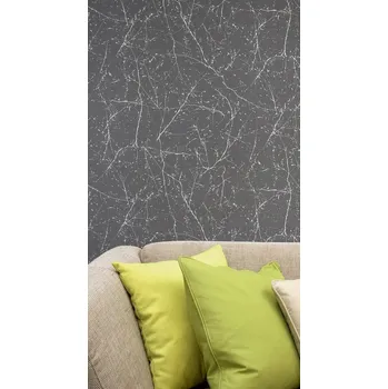 Tapeta P492450060 A.S. Création historizující vliesová tapeta na zeď Styleguide Natürlich 2024 tmavě šedá s lesklým prolisem, velikost 10,05 m x 53 cm