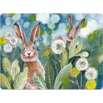 prostírání Korkové prostírání Little Rabbits - Alex Clar, 29 x 21,5 cmk (Prostírání s králíkem, zajíc, králíčci)