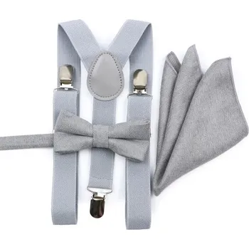 Dětský set motýlek a kšandy Miranda SM554 Šedý