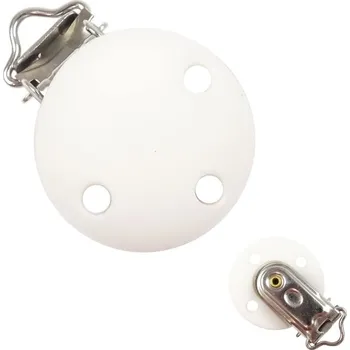 Klip na dudlík silikový 35mm bílá