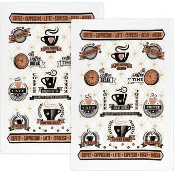 Utěrka Froté utěrky 40x60cm 100% bavlna 2ks kavárna - hnědá, béžová