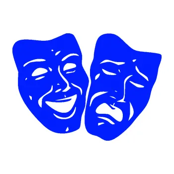 Samolepící dekorace Masky tváře 001 pravá veselý a smutný (19 - modrá dynamic) SAMOLEPKA NA AUTO, NÁLEPKA, FÓLIE, POLEP, TUNING, VLASTNÍ TEXT, TISK, AUTOSAMOLEPKY.cz, POLEPY, OBRÁZEK, LOGO, 3D STICKERS