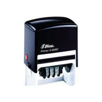 Razítko Datumové razítko Shiny S-829D, černý strojek, 64 x 40 mm, libovolný text a datum barvy otisku nenapouštěná