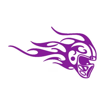 Polep vozidla SAMOLEPKA Helma s plameny pravá (14 - fialová) NA AUTO, NÁLEPKA, FÓLIE, POLEP, TUNING, VLASTNÍ TEXT, TISK, AUTOSAMOLEPKY.cz, POLEPY, OBRÁZEK, LOGO, SAMOLEPKY