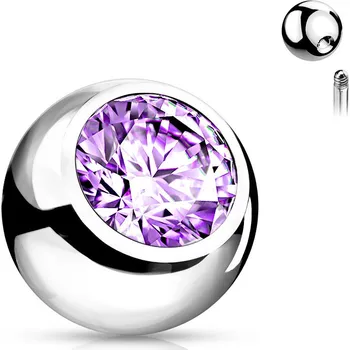 Piercing Šperky4U Náhradní kulička s kamínkem 1,2 x 3 mm - ND024TZ-1203