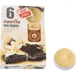 svíčka čajová vonná VANILKA (6ks) hoří 3-4h, 716123