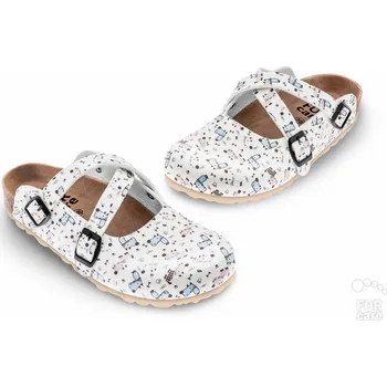 Dámská zdravotní obuv Obuv zdravotní FORcare 101015 bílá potisk psi