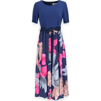 Dámské šaty Šaty společenské s Carla Moreno Agata barva: modrá tmavá, velikost: 52