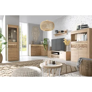 Obývací stěna EU032 NATURAL dub ribbeck / kostka