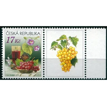 Poštovní známka (2008) č. 545 **, K1Po - Česká republika - Zátiší s vínem
