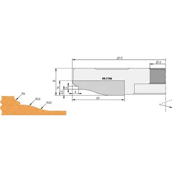 Fréza IGM Profilový nůž A 60x16x2mm pro F632-182