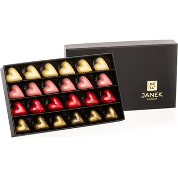 Bonboniéra Čokoládovna Janek Dárková krabička s pralinkami srdíčka 24 ks