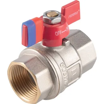 Vodovodní kohout Kulový kohout FF 1/2", přímý, motýl, voda, Novaservis KFPM1