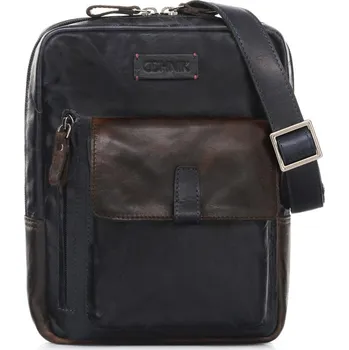 Pánská aktovka PÁNSKÁ KOŽENÁ TAŠKA - LISTONOŠKA, tmavá inkoustová s prvky hnědé (OCHNIK.EX-2115)