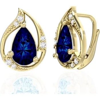 Náušnice Couple, Neotřelé náušnice Bethany, žluté zlato a&nbsp;barevné zirkony, 585-66-3-0376.0Z00.0.00.102.08